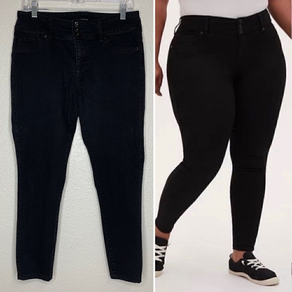 Torrid Denim Black High Rise Skinny Jeggings, Size 12R